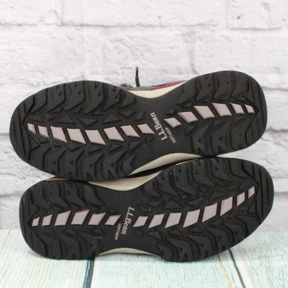 LL Bean Red Nylon Lace Up Waterproof Hiking Sneakers Shoes Size 9 M - Picture 9 of 9